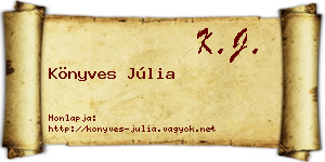 Könyves Júlia névjegykártya